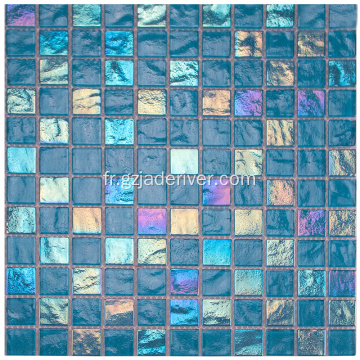 Pierre de mosaïque de piscine en verre cristal bleu